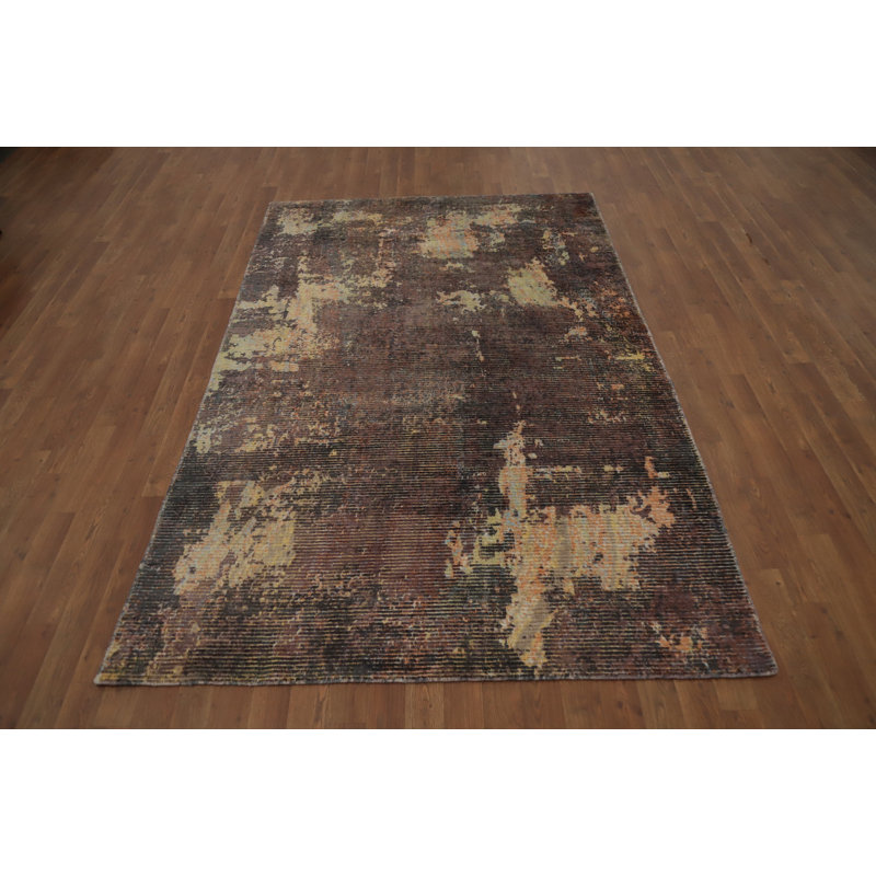 Rustic Elegance Earthy Tones Abstract Area Rug 5x8