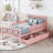 Twin Wood Platform Bed with Guardrails on Both Sides and Two Storage Drawers