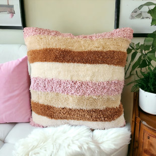  Textured Cotton Throw Pillow