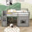 Jadi Twin Wooden Loft Bed with Staircase-1373280358
