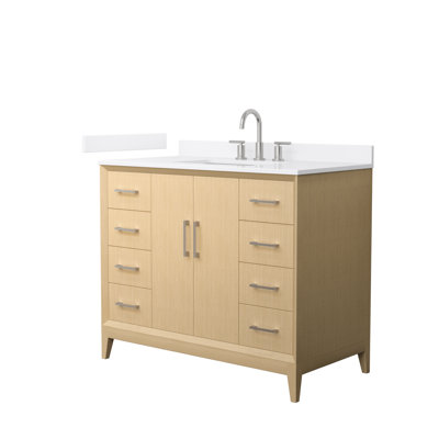 Janna 42" Freestanding Single Bathroom Vanity with Quartz Top