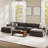 Cioffi 156"w Oversized 6 Piece Down Blend Modular Cloud Sectional Sofa with Removable Cushion Cover-995819190