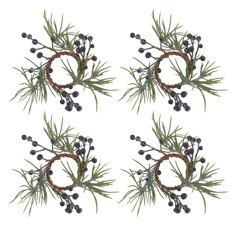 Rond de serviette pin et baies de Noël