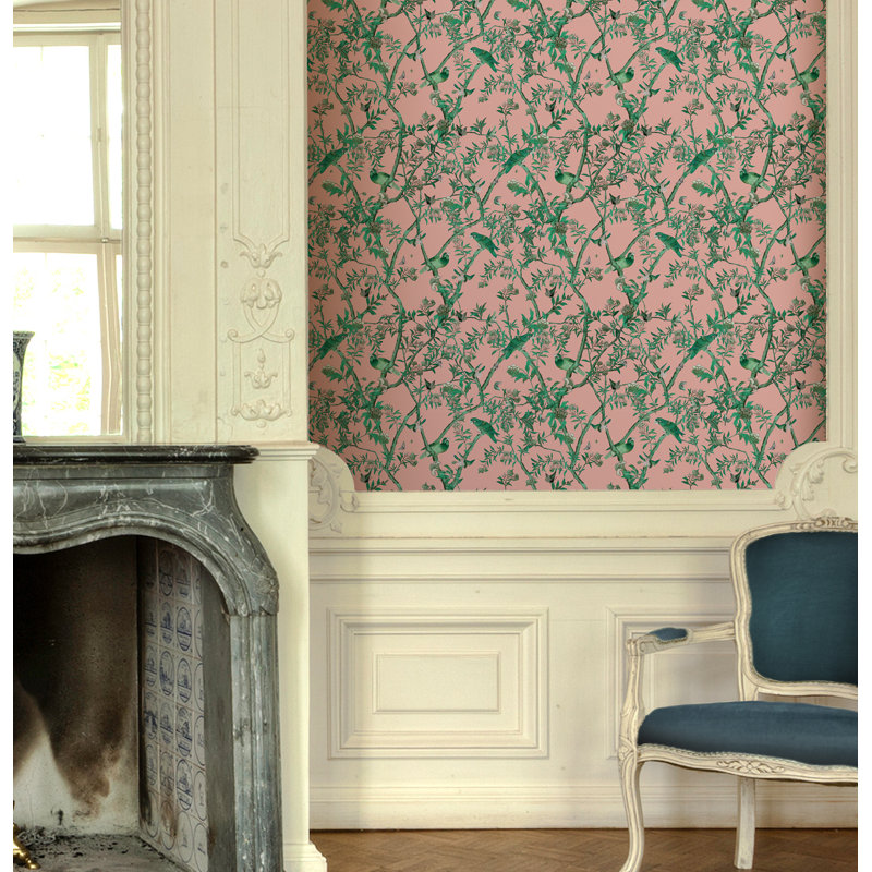 Yuki Osada Floral Wallpaper Double Roll, Peach