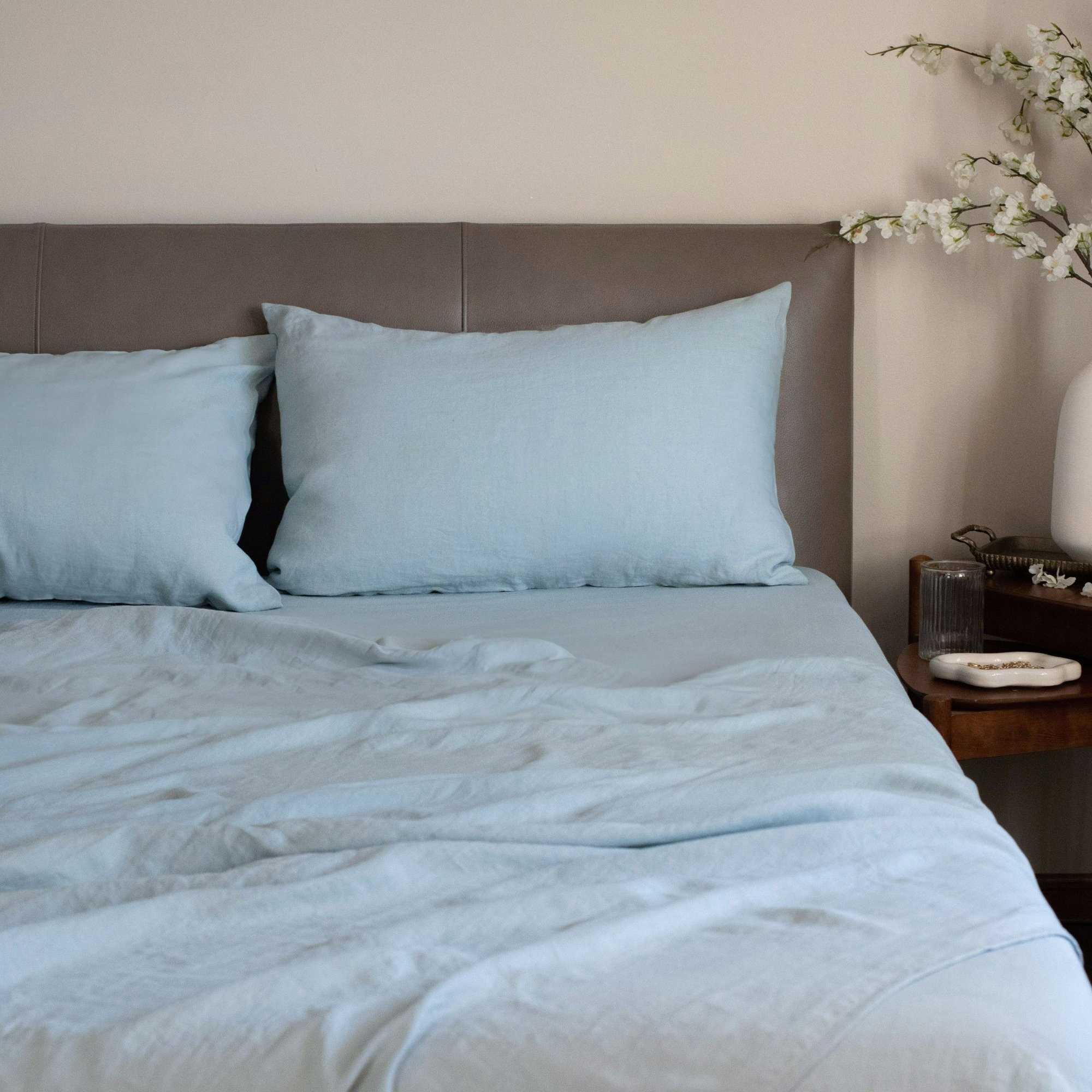 100% French Linen Pillowcase Set, King Pillowcase, Wave