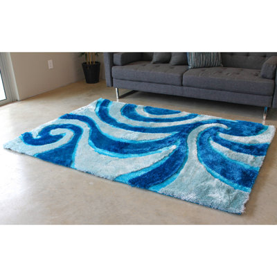 Tapis bleu/gris