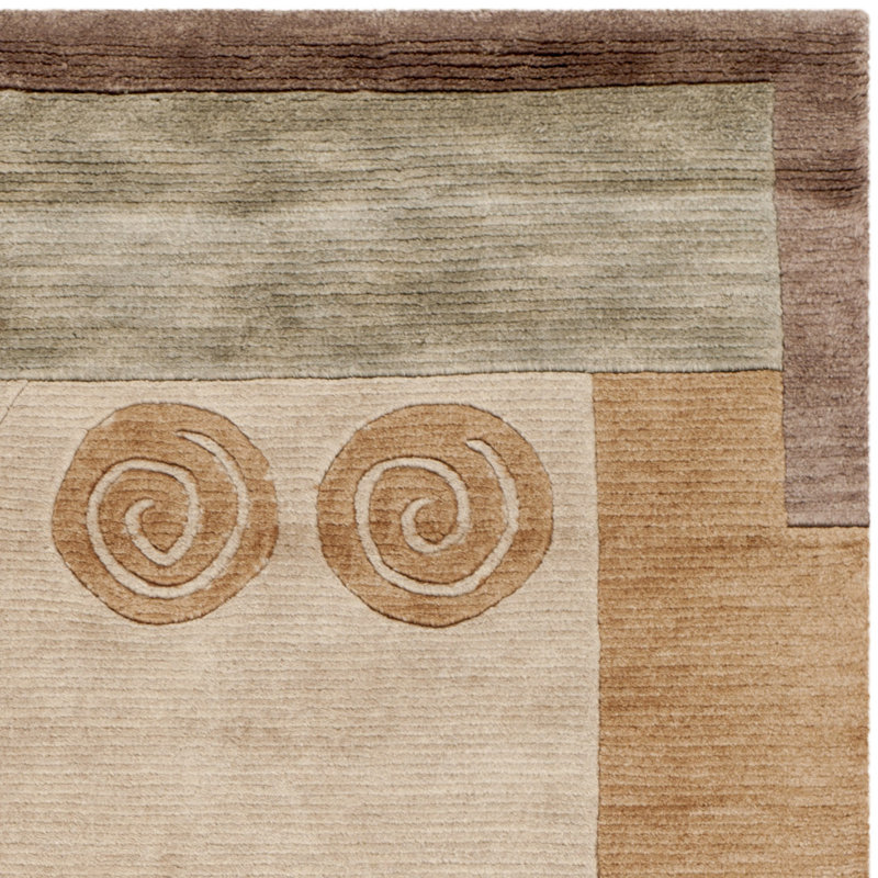 Hand-Knotted Multicolor Geometric Wool 6' x 9' Rug