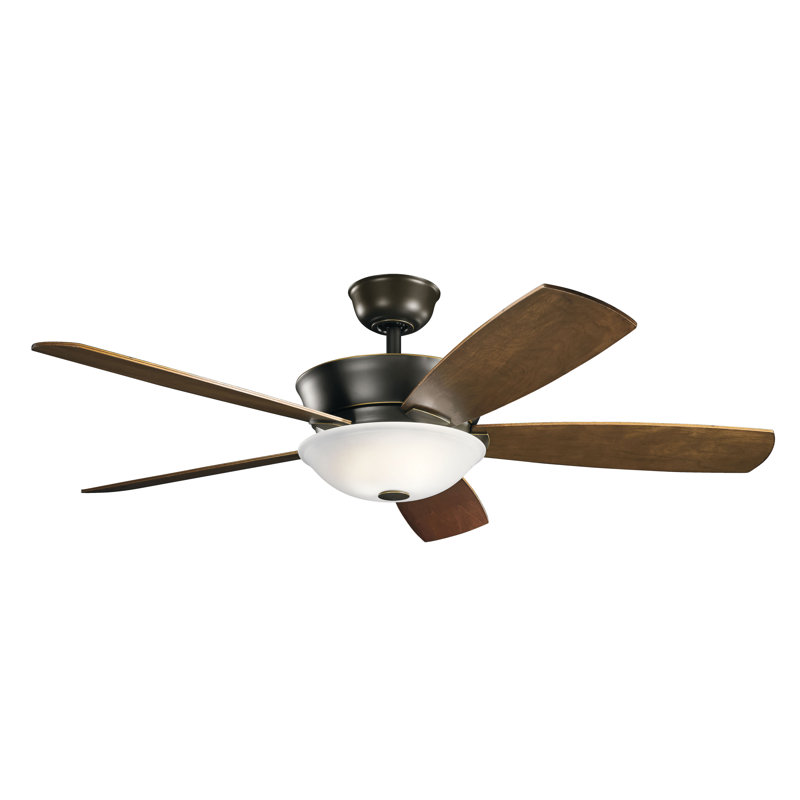 Whyalla 54'' Ceiling Fan with LED Lights, Oiled Bronze with Medium Cherry/Dark Cherry Blades