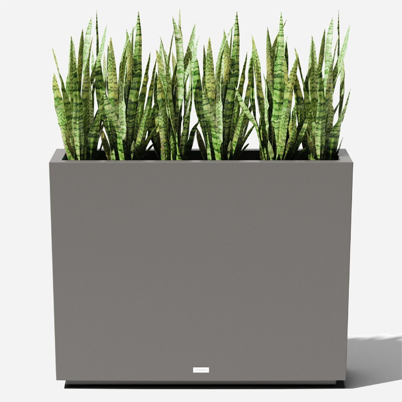 Veradek Block Series Medium 30" Gray Recycled Plastic Planter