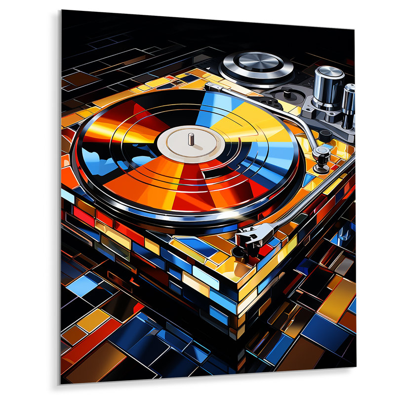 Colorful Jazz Vinyle Melody - Disque vinyle, art mural en métal, H 20 po x l 12 po x P 1 po