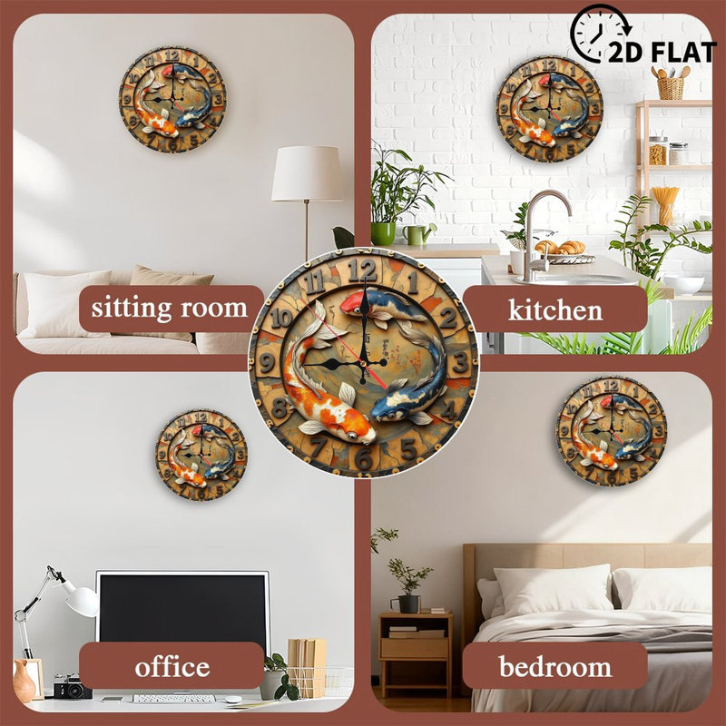 Koi Fish Wall Clock