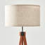 Lampe trépied à DEL 3 en bois avec abat-jour tambour beige Eden -1717628819