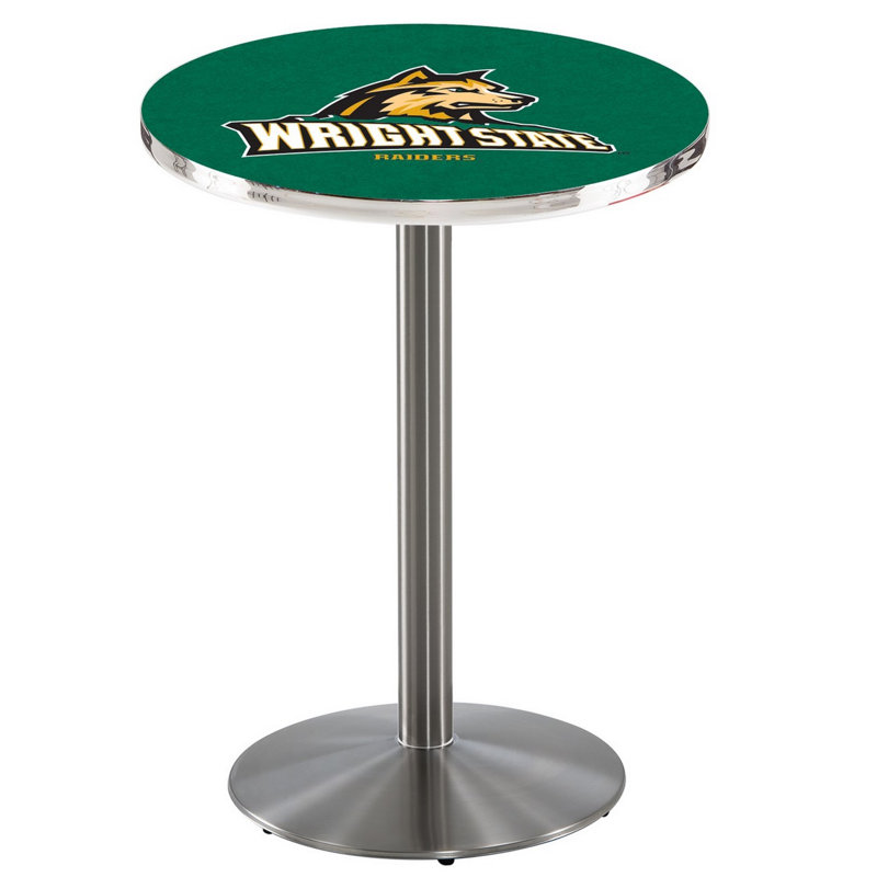 Round Metal Base Dining Table, Black Wrinkle, Wright State University
