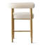 Tabouret de bar 24 po beige avec accoudoirs