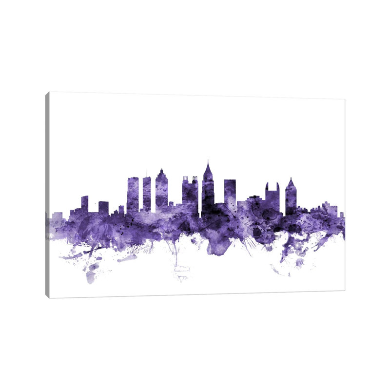 Atlanta, Georgia Skyline by Michael Tompsett - 1 Piece Wrapped Canvas Wall Art, 101.6 cm H x 66.04 cm W x 1.91 cm D