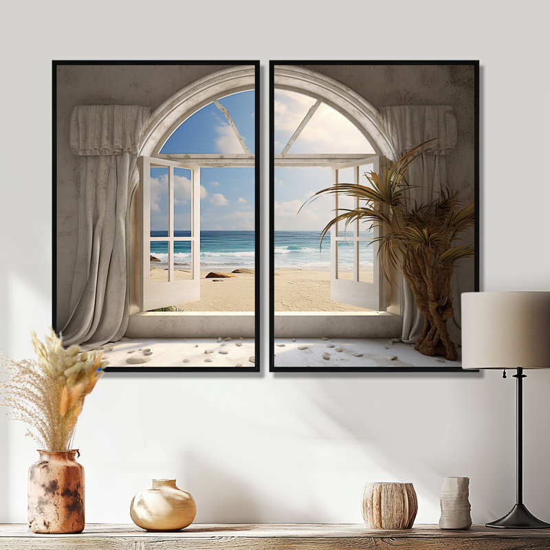 Pennell - décoration murale bord de mer, Noir, H 36 po x l 48 po, Impression encadrée flottante