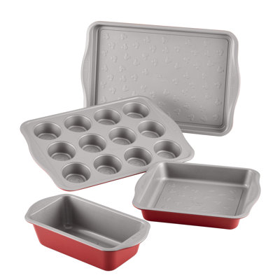 Farberware Disney Bake With Mickey Mouse Nonstick Bakeware Set / Baking Pans, 4 Piece, Red