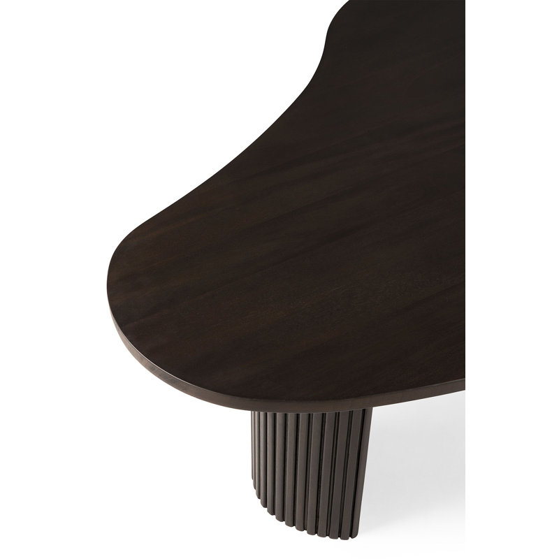 Boomerang Solid Wood Coffee Table, Dark Brown
