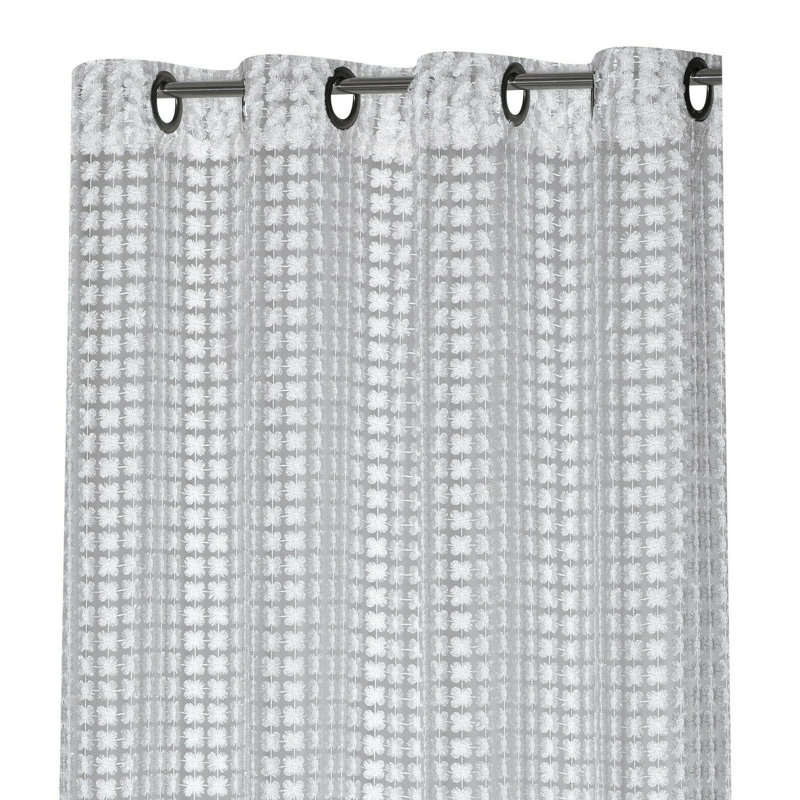 Rideaux semi-transparents à motif floral Ramsay Ultra Lux Macrame, Blanc