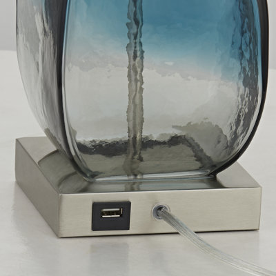 Dungannon 20.5" Nickel Table Lamp Set with USB For Living Room/bedroom