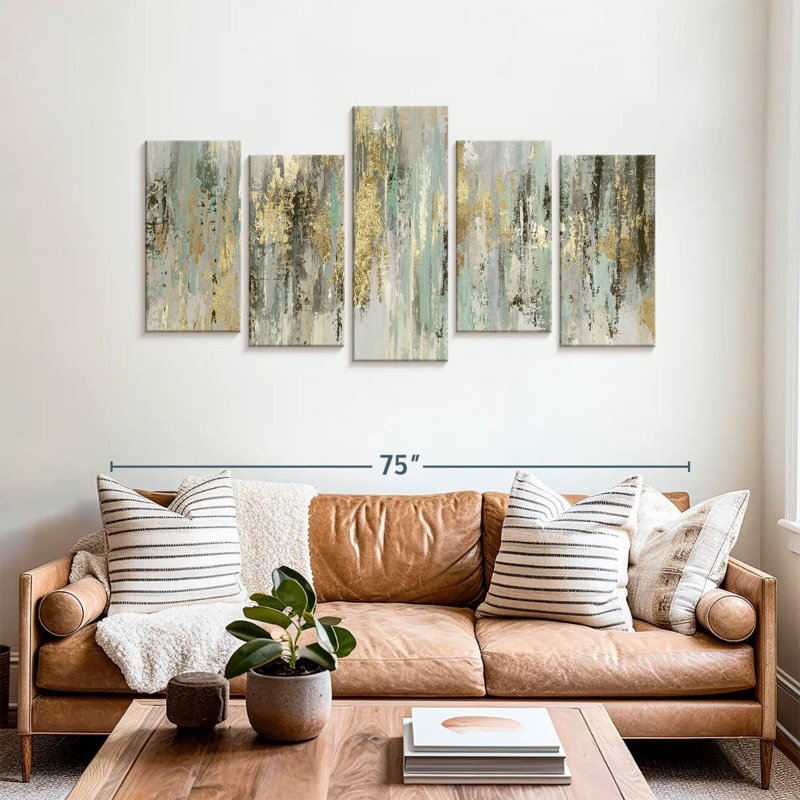 «Dripping Gold», reproduction d'art sur toile, H 33 po x l 66 po x P 1,25 po