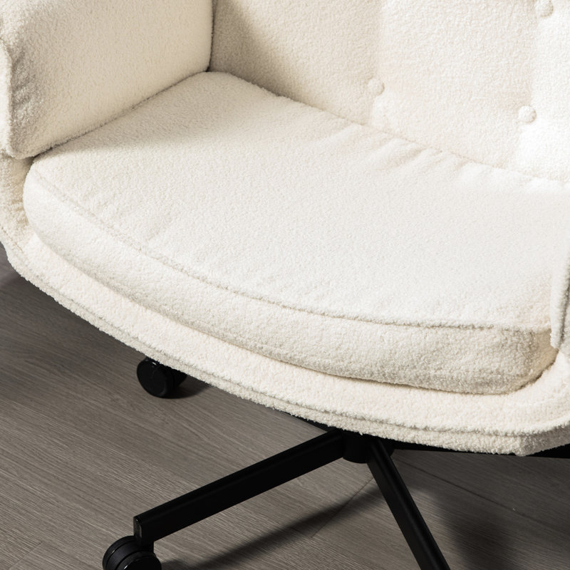 Chaise pivotante avec conception en croix, réglable et roulettes - Tissu doux pour un bureau confortable assis dans un environnement domestique