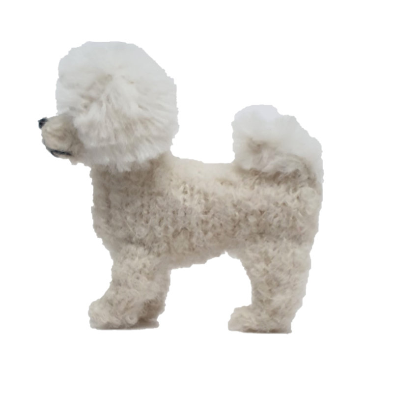 Hand-Knit Alpaca Wool Bichon Frise Dog Hanging Figurine Ornament