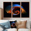 Délicat spirale subtile bleu orange - ensemble d'art mural géométrique-384986348-384986350