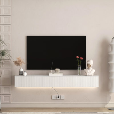 Meuble télé flottant mural avec 16 couleurs DEL