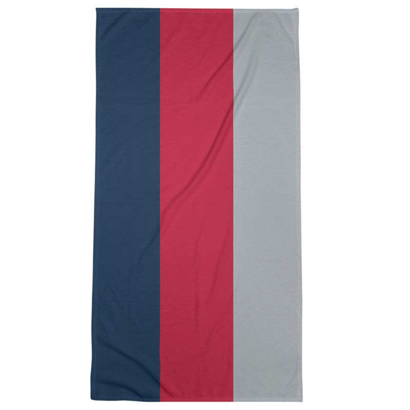 Bath Towel, Prussian Blue/Burgundy/Gray