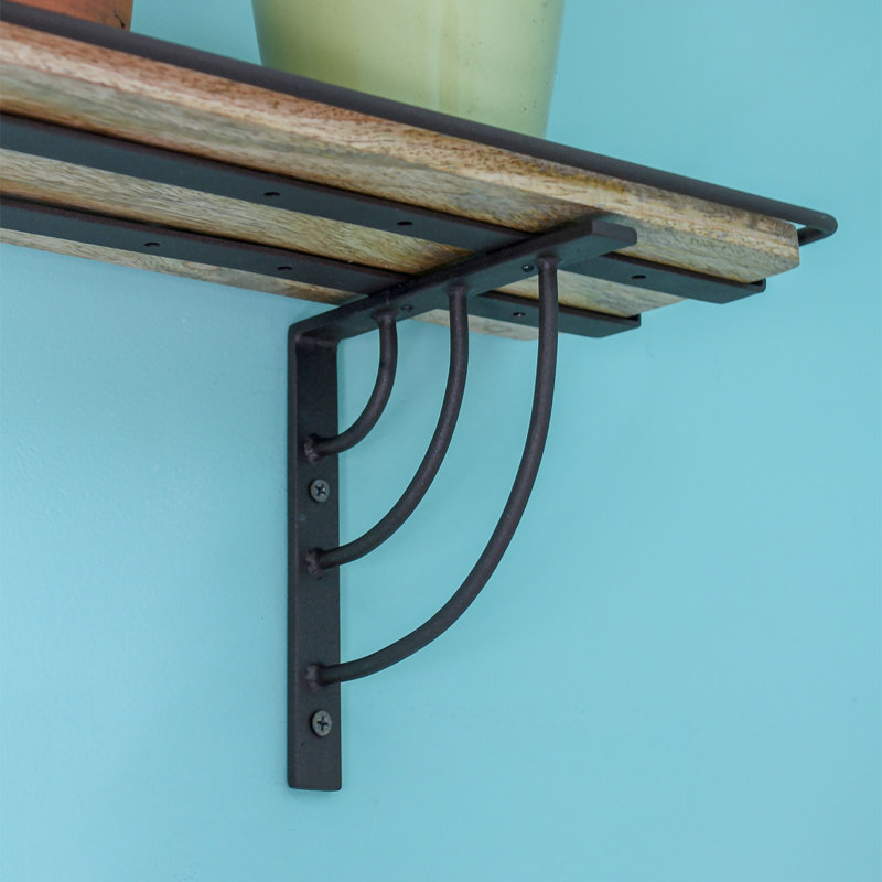 Roman Bronze Wrought Iron 36" Plant Shelf Bracket