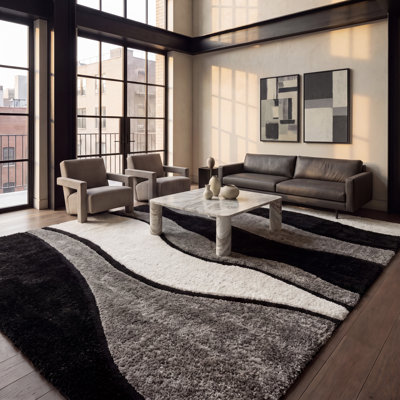 Ashal Shag Performance Abstract Rug