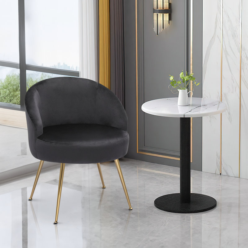 Fauteuil de lecture rembourré en velours, Velours noir