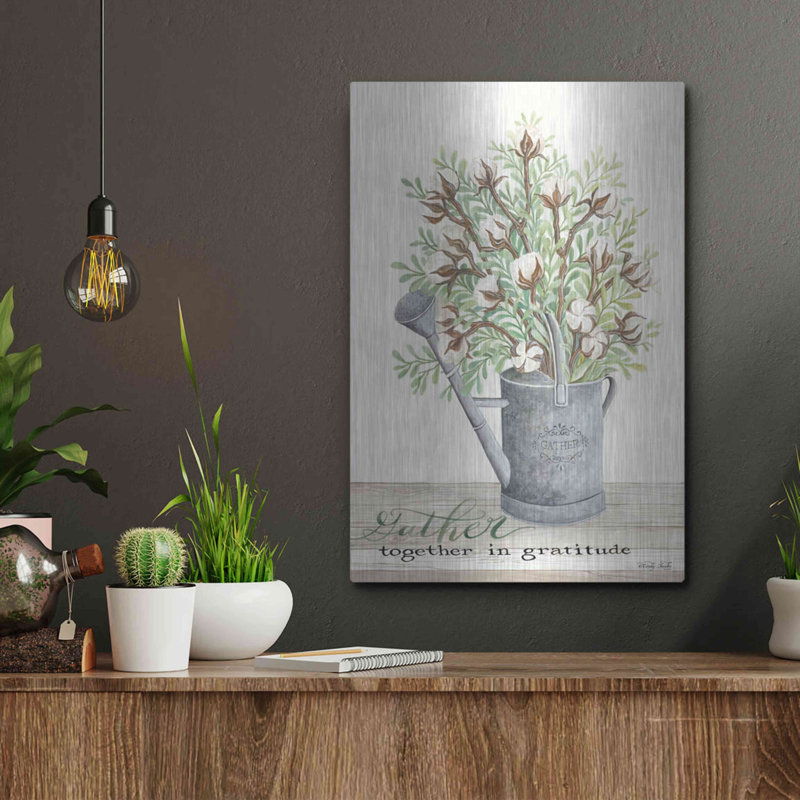 Gather Together Cotton Bouquet' by Cindy Jacobs, Metal Wall Art, 16" H x 12" W