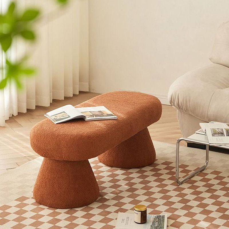 Banc de lit tapissier en sherpa 39,37 pouces Modern, Brun