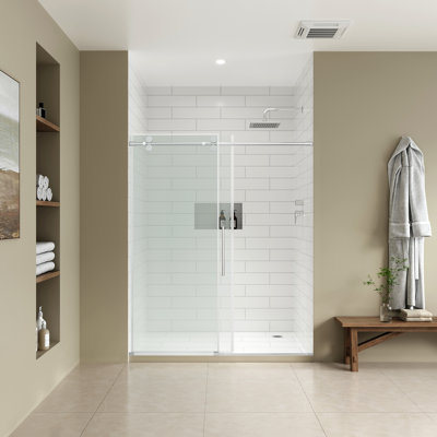 Reva H Porte de douche coulissante sans cadre - chrome