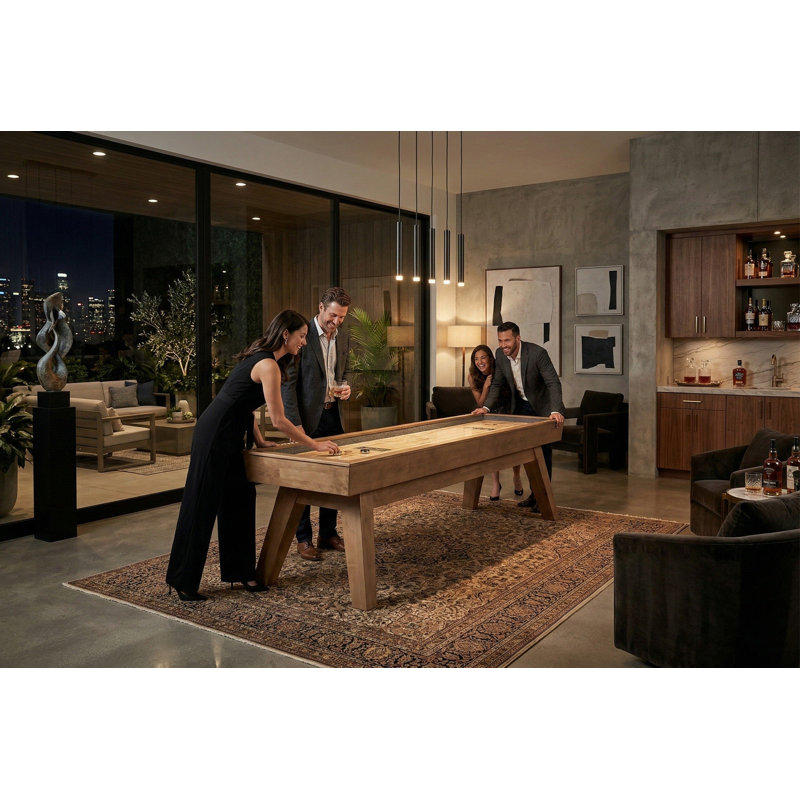 Doc & Holliday George 12' Shuffleboard Table In Natural Ash, Black Ash