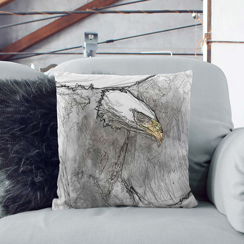 Square Throw Cushion, 40cm H x 40cm W x 15cm D, Stone
