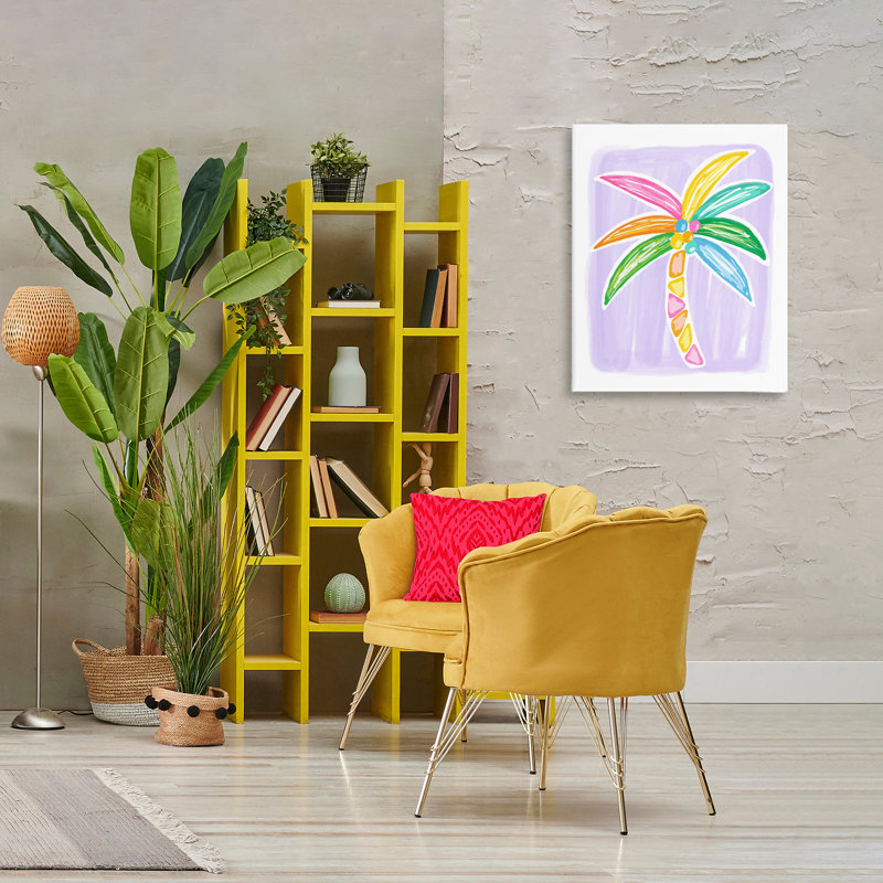 «Pastel Palm on Canvas» par Lisa Nohren, H 30 po x l 24 po