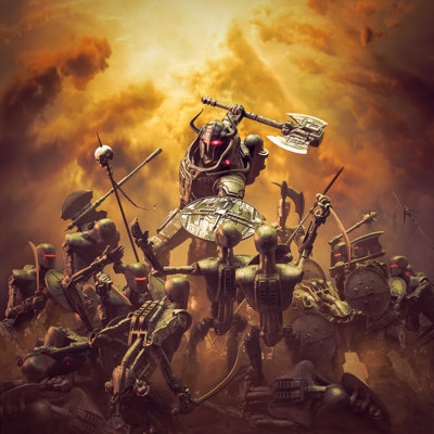 «Futuristic Viking Fight» par Grandeduc - photographie sur toile tendue