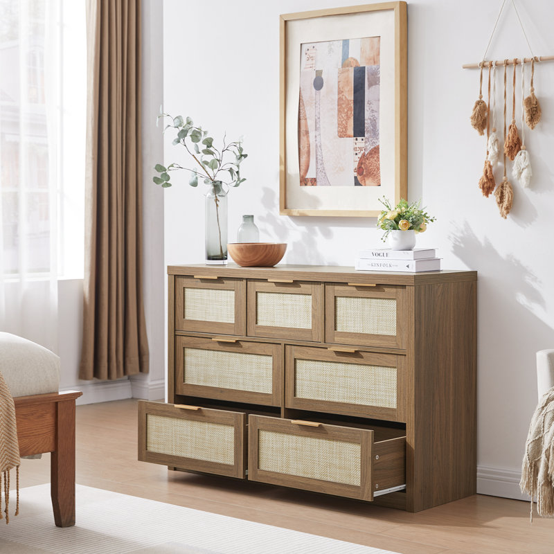 Dearbhaile 47.2" W 7-Drawer Manufactured Wood Dresser, Special Walnut