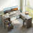 63"L-shaped Executive Computer Desk with Power Strip, Ample Storage Corner Desk-1696231479