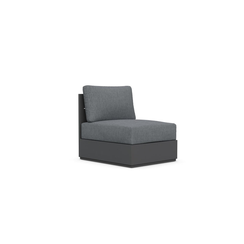 Sydney Armless Chair Charcoal + Slate Cushion, Slate, Charcoal