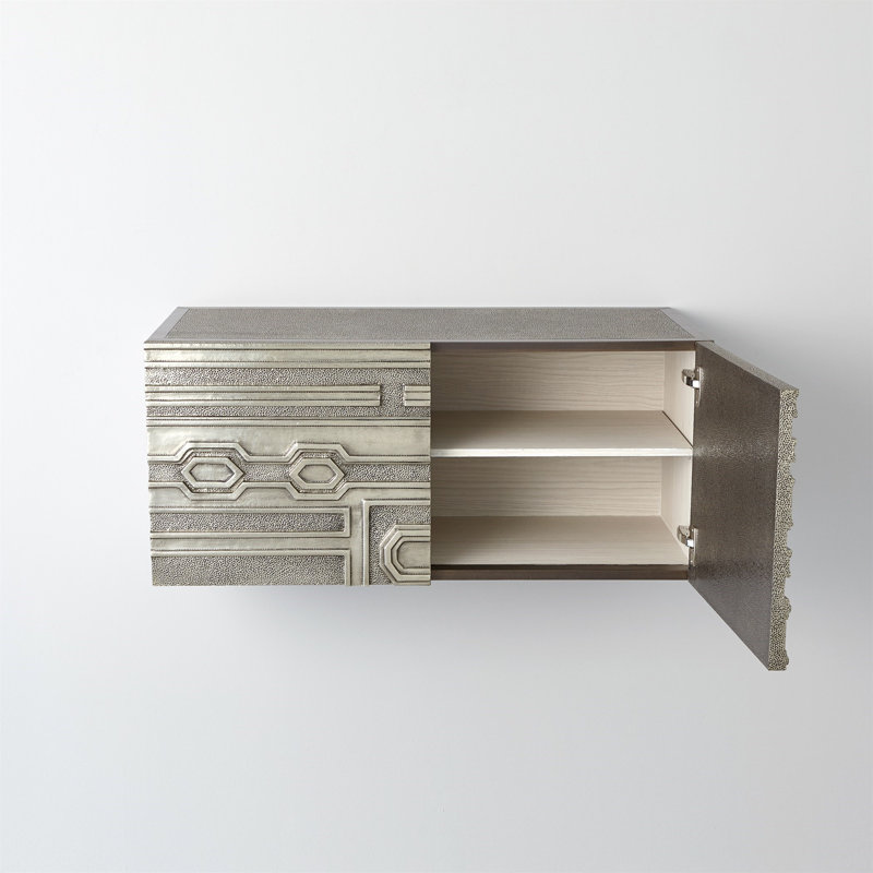 Abstract Block Cabinet-Right-Silver