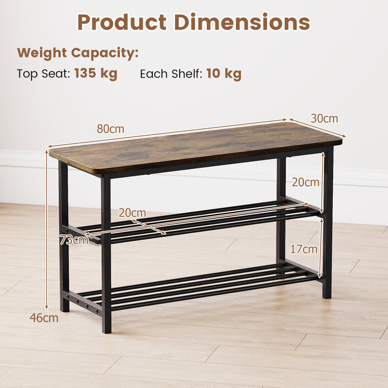 8 Pair Shoe Storage Bench