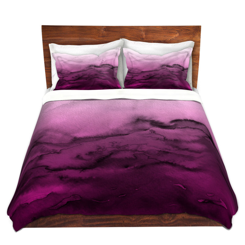 Ensemble de housse de couette julia di sano winter ondulations , 1 housse + 2 taies très grand lit, Rouge / Rose / Blanc