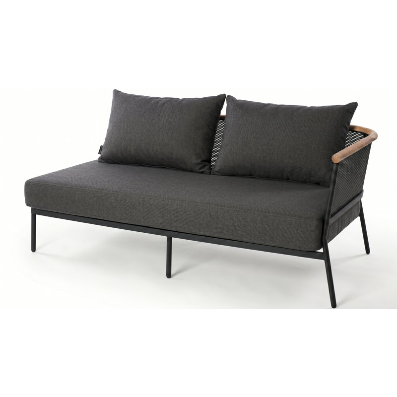 Causeuse 2 places avec coussin, Anthracite, Suie, Oui