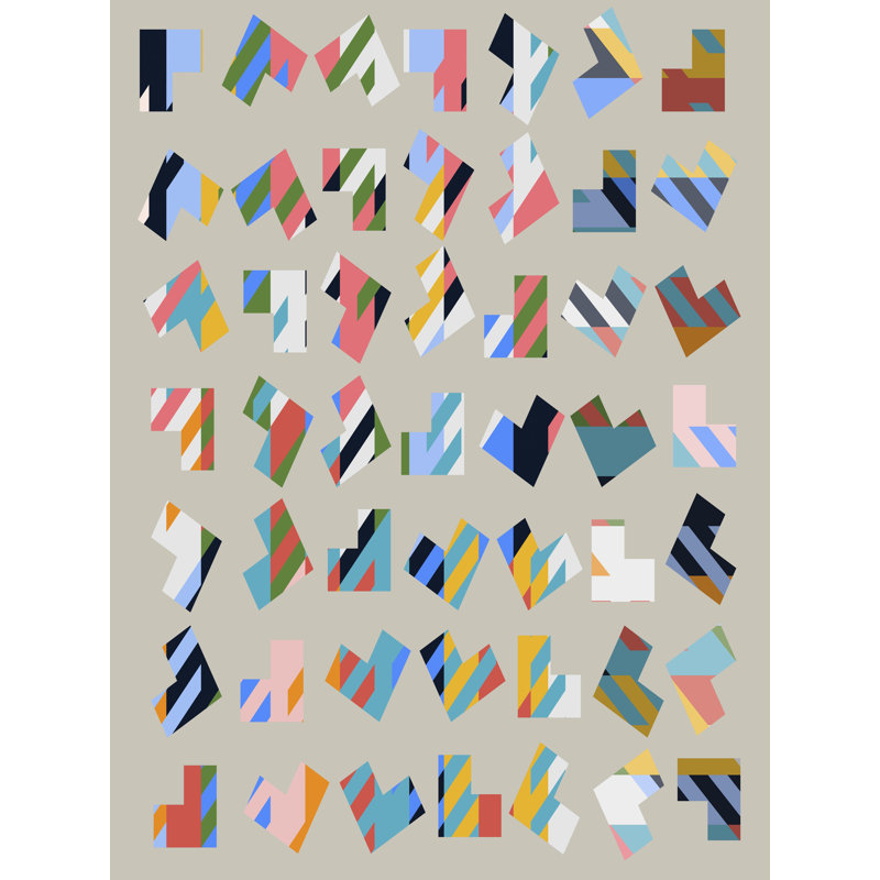 «Coloured parts 5» par Angel Estevez - impression, Toile encadrée noire, H 32 po x l 24 po
