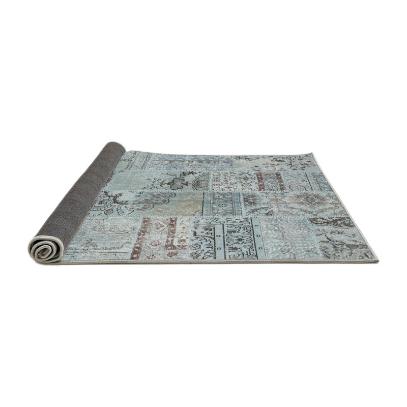 Tapis contemporain bleu, Rond 3 pi