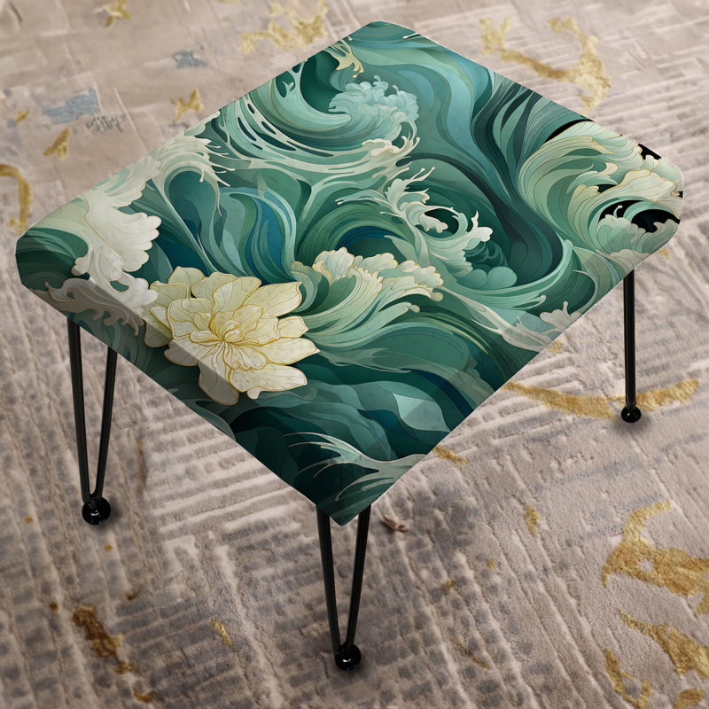 Aigue-marine verte Cascade Chann - Repose-pieds rectangulaire bord de mer